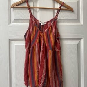 American Eagle Outfitters Red and Orange Striped Camisole